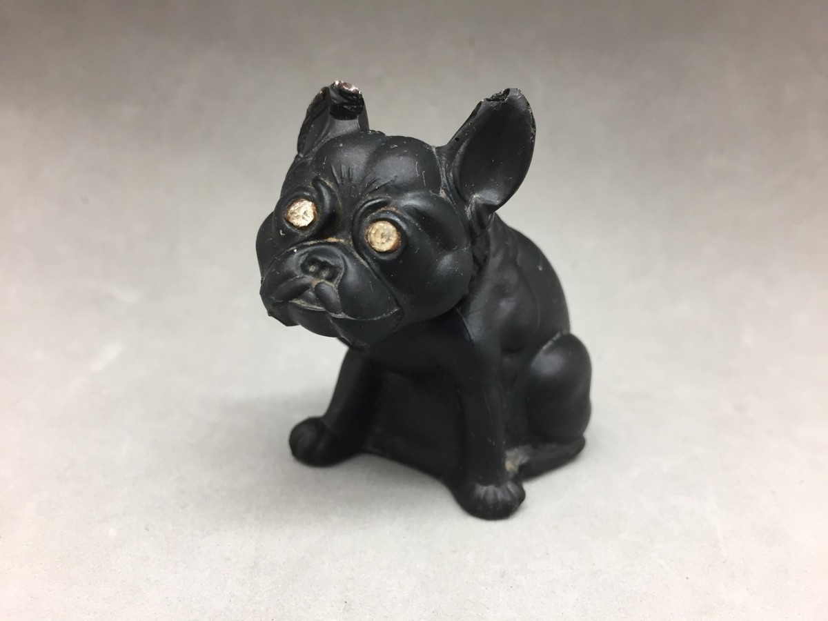 Vintage Westmoreland Satin Black Glass French Bulldog 2.5