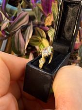 14K Yellow Gold Kite-Shaped Diamond Bezel Eng...