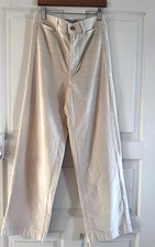 Everlane corduroy trousers, Sz 0, cream, wide leg, soft, minimalist
