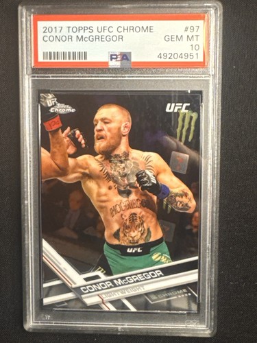 Topps 2017 Chrome UFC Conor McGregor #97 PSA Graded Base Set Card