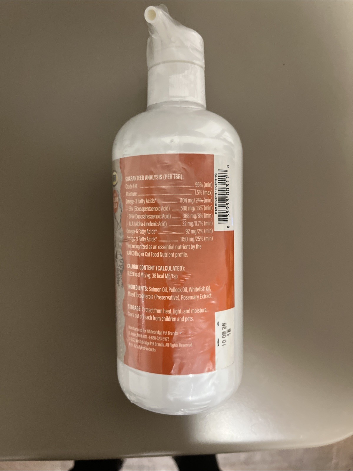 NEW! GRIZZLY OMEGAS WILD ALASKAN SALMON PLUS SUPPLEMENT FOR DOGS & CATS 16 FL OZ