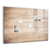 Glas Magnettafel FüR KüChe Mit Schwarzem Marker Schwamm Magneten Holzstruktur