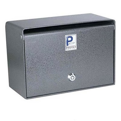 Protex Wall Mounted Depository Drop Box with Tubular Lock - 5''W x 10''D x 6-3/4''H