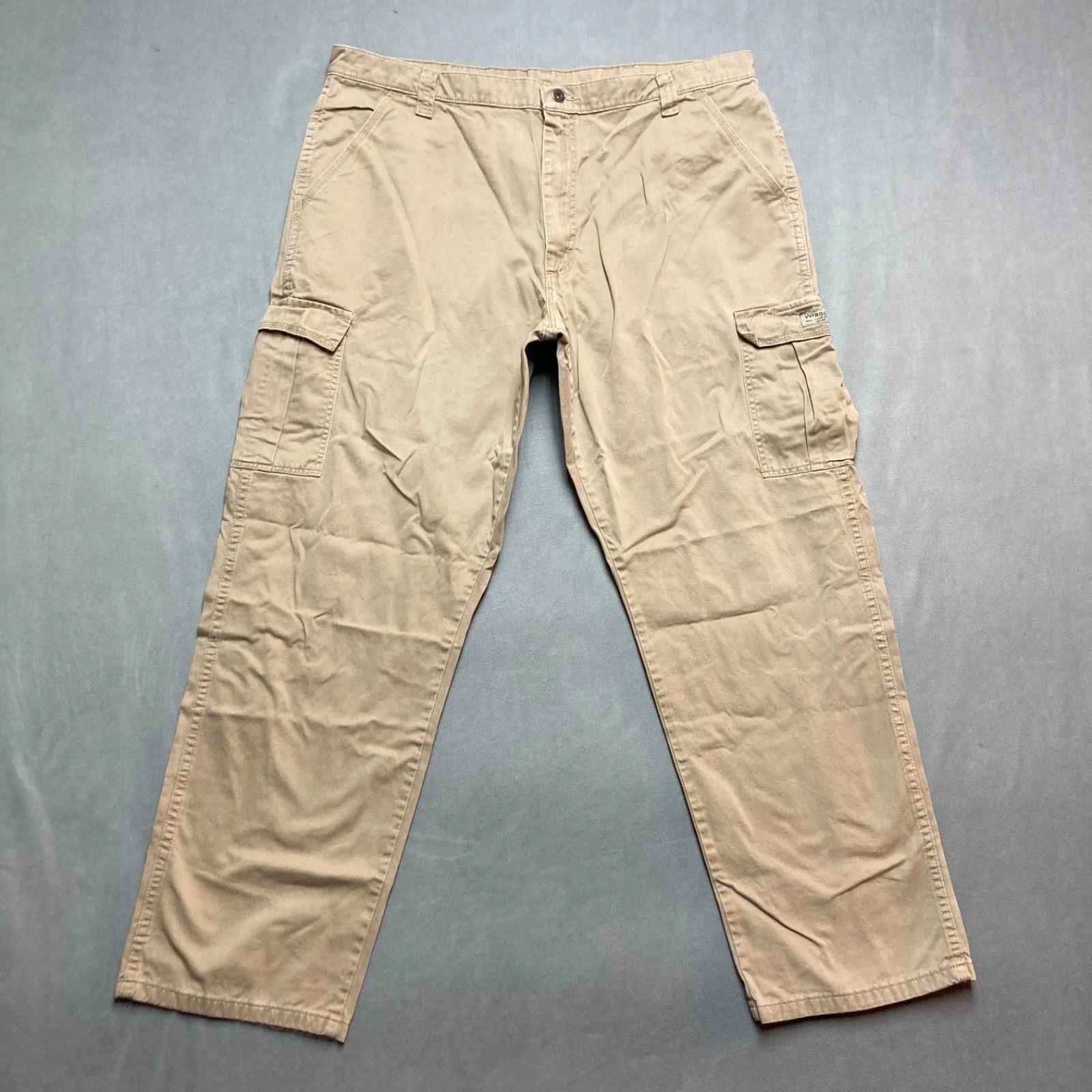 Wrangler Cargo Pants Mens 40x32 Beige Relaxed 100% Cotton Twill Straight Leg
