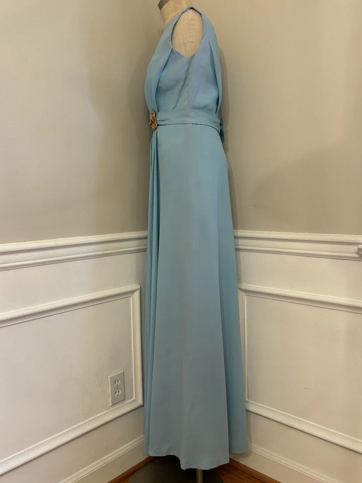 Vestido de Noche Vintage Emma Domb Azul Fiesta Baile de graduación Nuevo de Lote Antiguo/Talla 10 Foto 4 de 4