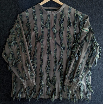 Eclipse Leafy Wear 3D Ghillie Suit Pullover Mens Size XL L/S Quarter Zip Hunting