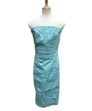Express Stretch Turquoise Floral Strapless Dress Sz 7/8