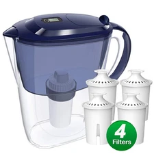 SimPure Water Filter Pitcher BPA-Free，Reduce TDS 10 Cup 3.5L 1 Pitcher 4 Filter