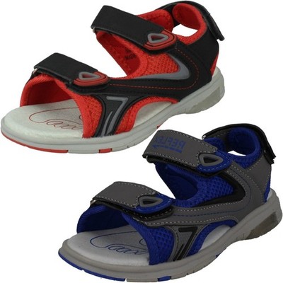 Jungen Reflex Doppel Haken & Schlaufe Band Sommer Freizeit Sandalen N0r055