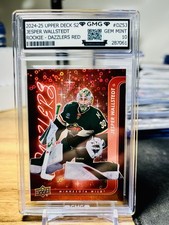 2024-25 Upper Deck Jesper Wallstedt Rookie Dazzlers Red GMG Graded 10 Gem Mint
