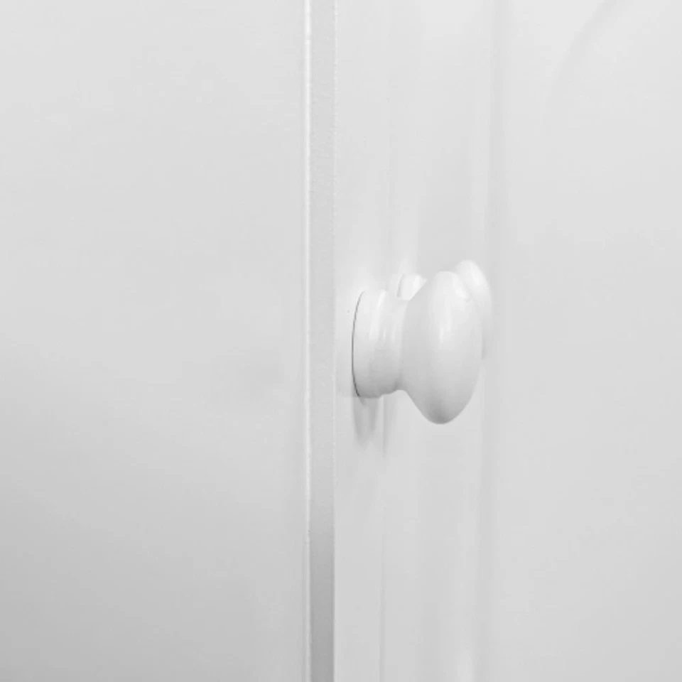 Stylish 4-Door Intaglio Storage Cabinet with Pine Legs, Solid Wood Pulls and MDF - Image 3 of 4