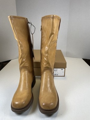 Frye Mayvis Wheat Tall Riding Boots Women's Size 9M Side Zip New Box