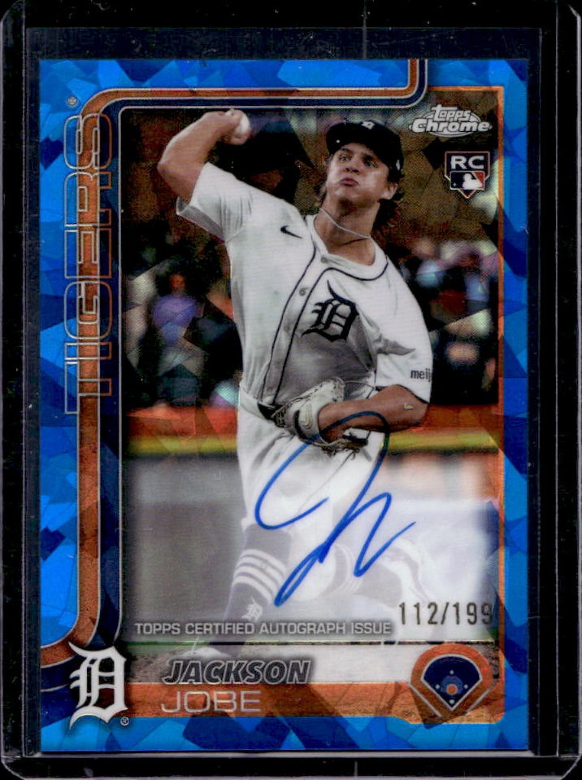 2025 Topps Chrome Sapphire Jackson Jobe Rookie Auto RC Rookie #112/199 Tigers