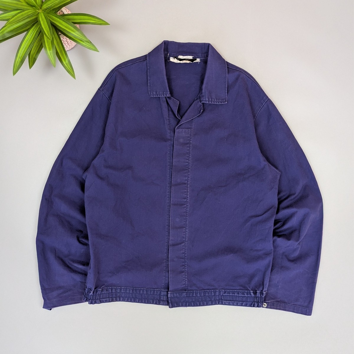 ジャケット・アウター RE-PURPOSE 90 FRENCH CHORE JKT L Vintage French Workwear Jacket Purple Cotton Chore Coat Size M/L