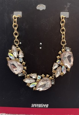 Beautiful Statement Necklace - Sparkle And Gold Tone -Seventeen Brand Adjustable