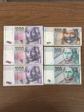 Narodna Banka Slovenska 1000 500 200 Korun Banknotes Slovakia Type Lot of 3