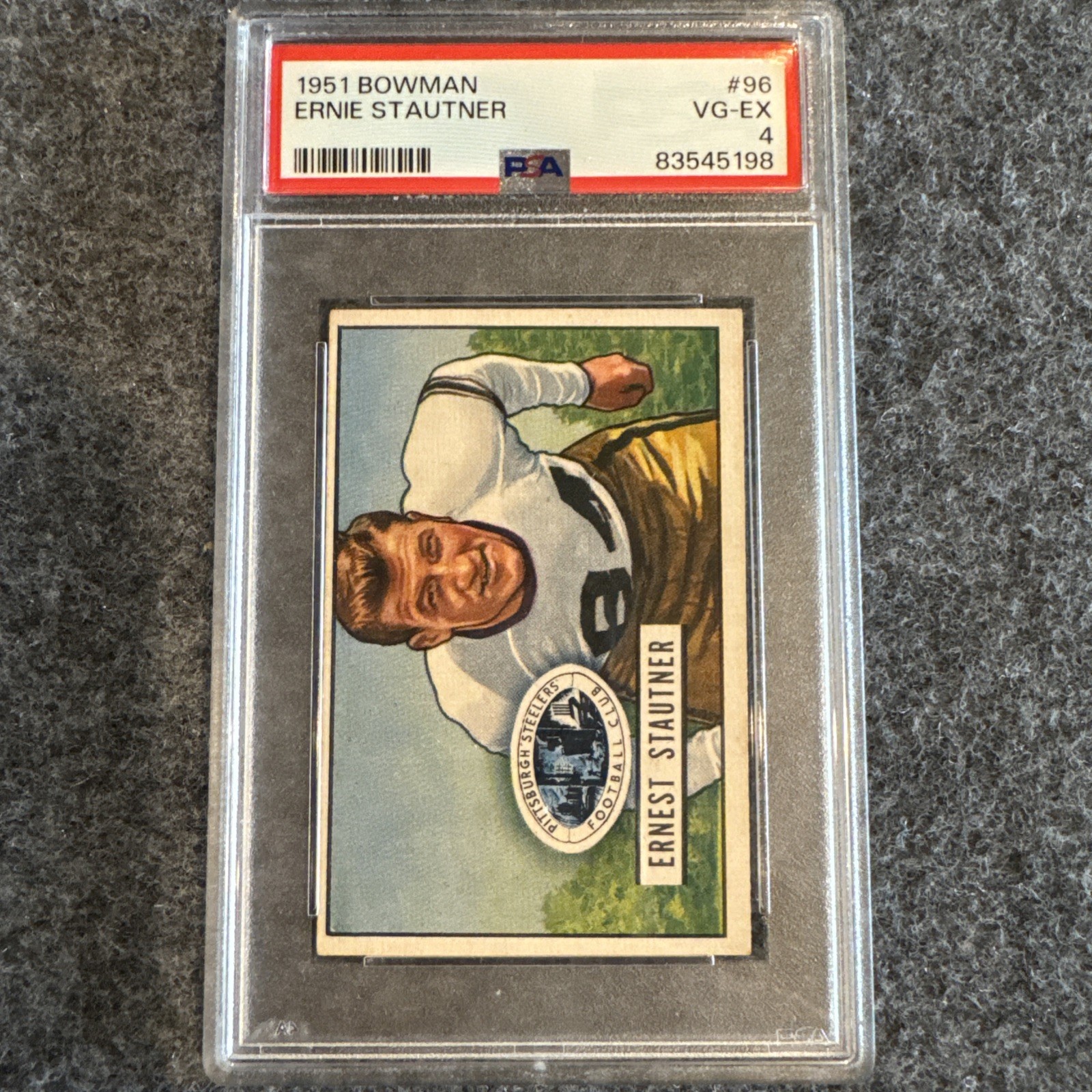 1951 Bowman Ernie Stautner #96 PSA 4 HOF Steelers Retired Number