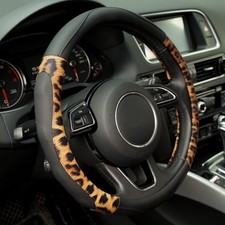 Leopard Steering Wheel Cover Universal 15 Inch Breathable Microfiber Leather...