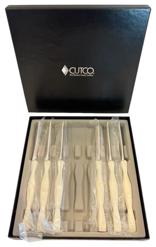 New Cutco Serrated Table Knives 1759 Made In USA - Set of 6 - White