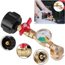 Propane Refill Adapter W/Gauge Control Valve Fill 1 Lb Bottles From 20 Lb Tank
