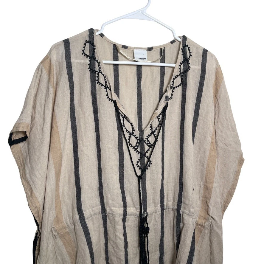 Sonoma Coverup Para Mujer Talla Única Boho Rayas Slouchy Cordón Bordado Foto 2 de 4