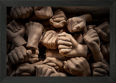 Broken hands Framed Wall Art Poster Canvas Print Picture