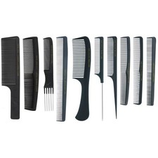 Head Jog Black Carbon Comb Professional Grade for Barbers & Hairdressers