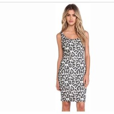 NWT $398 DIANE VON FURSTENBERG ARIANNA BLACK/IVORY/FOG SHEATH DRESS 4