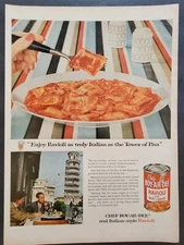 Chef Boy-Ar-Dee Ravioli-Leaning Tower Of Pisa-Print Ad 1956