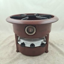 Vtg. BK Enamelware Stove Kerosene 3-wick Enamel camping cooker Paraffin Brown