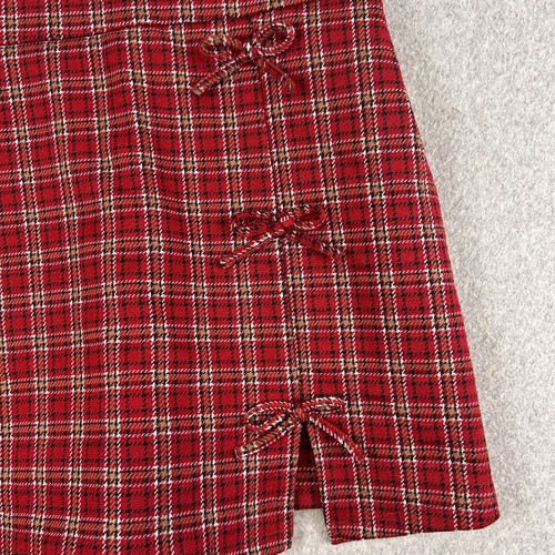 Zara Romper Girls' 13/14 Red Plaid Skirt Front Bows Short Sleeves Party NWT - Picture 14 of 15