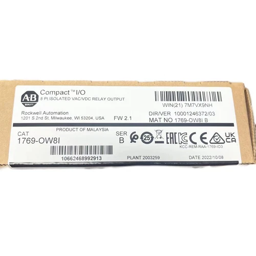 New Factory Sealed AB 1769-OW8I SER B CompactLogix Relay Output Module 1769OW8I - Picture 1 of 2