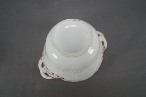 Minton Floral Embossed Pink & Gold Shell Edge Entwined Handle Sugar Bowl C.1846 - Picture 10 of 11