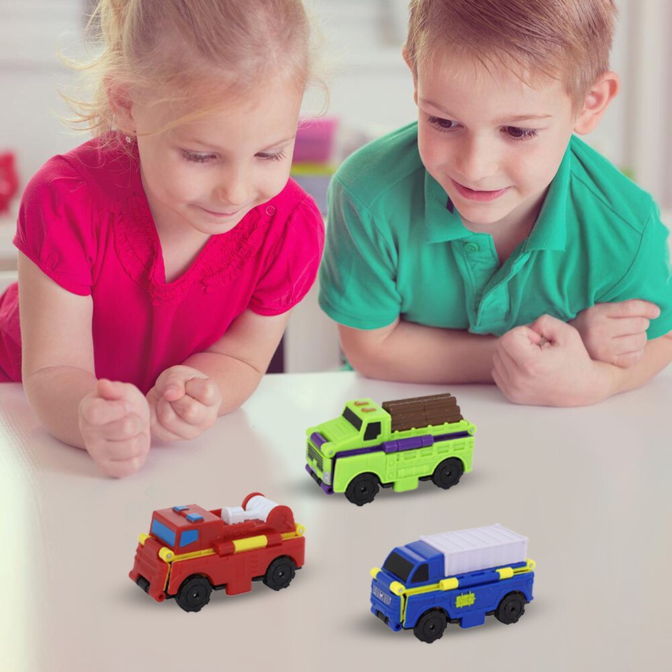 3Pcs Flip Cars Pull Back Transforming Cars Toys for 3+ Years Old Boys