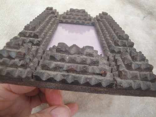 c 1920 Miniature Antique Tramp Art Frame Outsider Primitive German German Old - Picture 5 of 14
