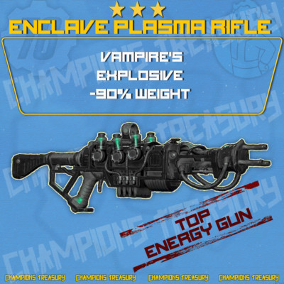 Vampire Rifle FALLOUT 76 PC VAMPIRE'S EXPLOSIVE -90% WEIGHT ENCLAVE PLASMA RIFLE ...