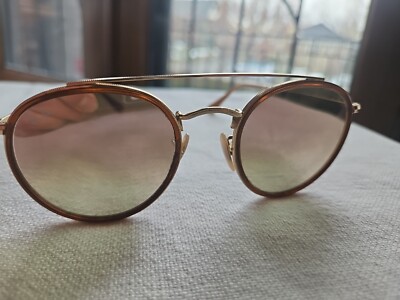 NEW Ray-Ban RB3647N 001/7O 51-22 Round Double Bridge Sunglasses - Gold Ray-Ban Sunglasses RB-3647-N 001/7O main image 3