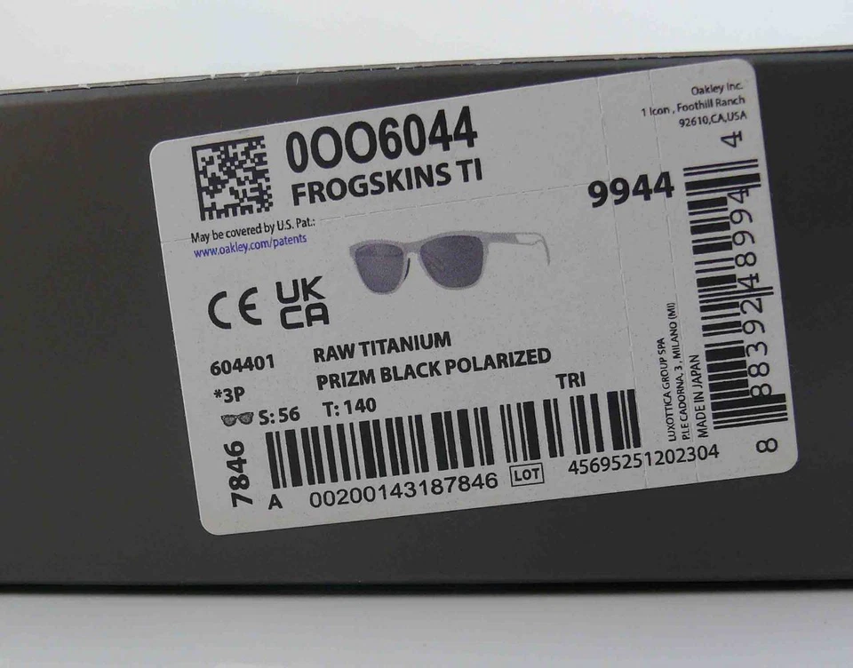 OAKLEY SUNGLASSES POLARIZED TITANIUM FROGSKINS RAW TI FRAME PRIZM BLACK IRIDIUM - image 3 of 4