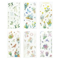 6 BöGen Vintage Sticker Aufkleber Blumen Pflanzen Deko FüR Scrapbooking Basteln