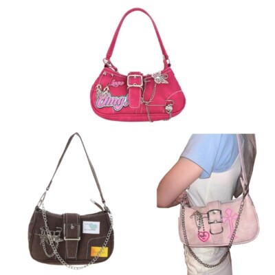 Teens Y2K Handbag All-matching Motorcycle Shoulder Bag Women