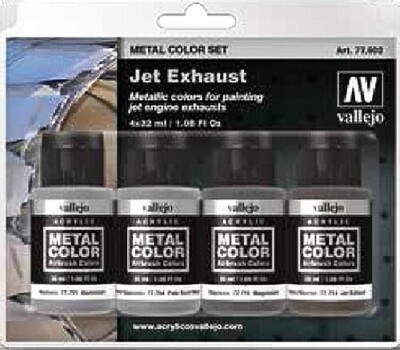Vallejo Jet Engine Exhaust Metal Color Paint Set (4 Colors) - Hobby and Model