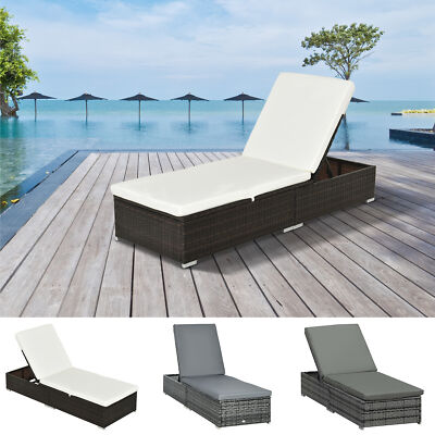 Garden Outdoor Rattan Recliner Lounger Sun Lounger Recliner