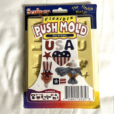 Sculpey Push Mold Flexible Faces Stars Stripes USA Sealed 2001