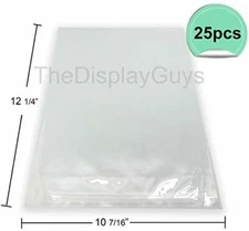 The Display Guys, 25 Pcs Clear Self Adhesive Plastic Bags for Picture, Poster,