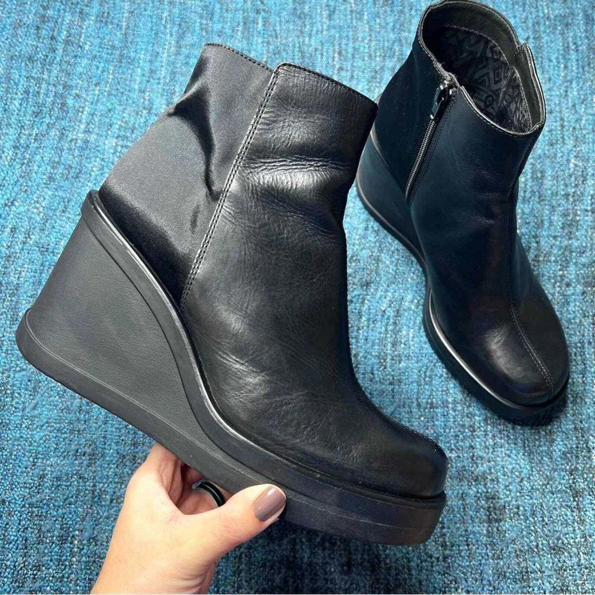 Botines Vagabond Lorene Platform Leather Boots in Black Euro 40 or