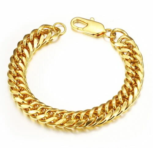 Yellow Gold Plated Chain Bracelets for Men