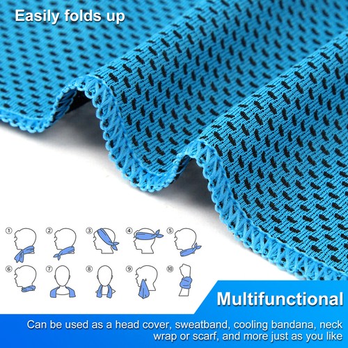 5Pcs Ice Cold Instant Cooling Towel Running Jogging Gym Chilly Pad Sports Yoga - Picture 6 of 9