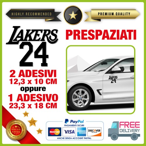 Adesivo KOBE BRYANT 01 Vinile Prespaziato Auto Moto Casco LOS ANGELES LAKERS 24 - 第 2/5 張圖片