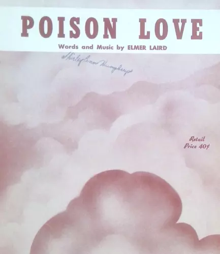Poison Love Sheet Music Elmer Laird 1951 Country Western Hit Song Key of F