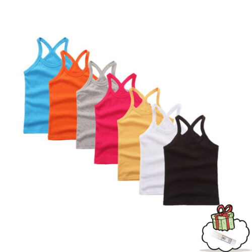 Toddler Kids Girls Boys Dance Tank Soild Sleeveless Sports Top Ballet Dancewear